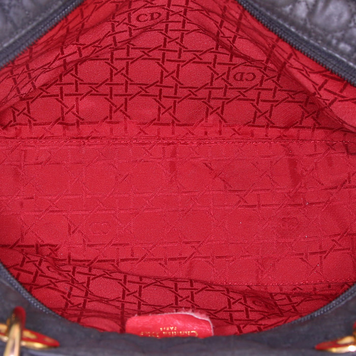 Borsa Dior Lady Dior modello grande in tela cannage nera - Detail D2