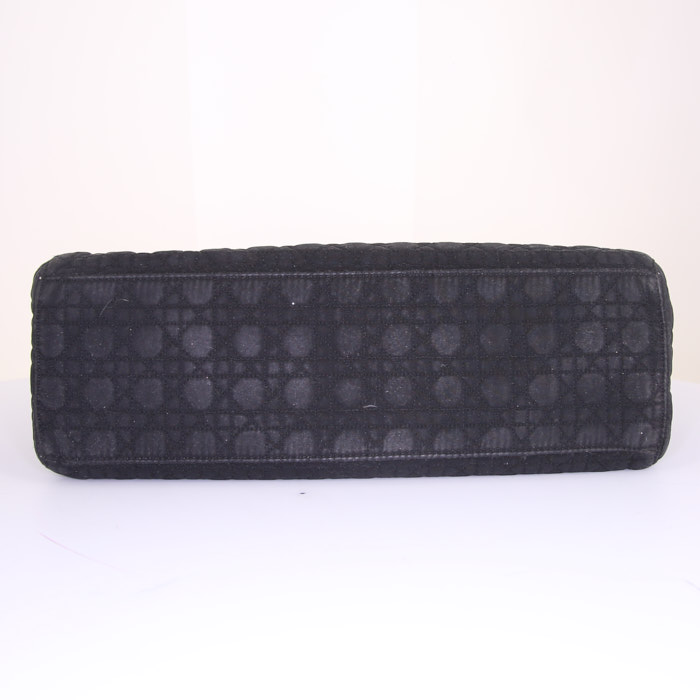 Borsa Dior Lady Dior modello grande in tela cannage nera - Detail D4
