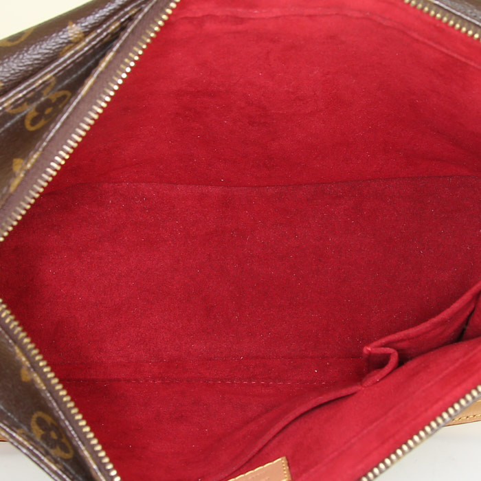 Sac à main Louis Vuitton Viva-Cité grand modèle en toile monogram marron et cuir naturel - Detail D2