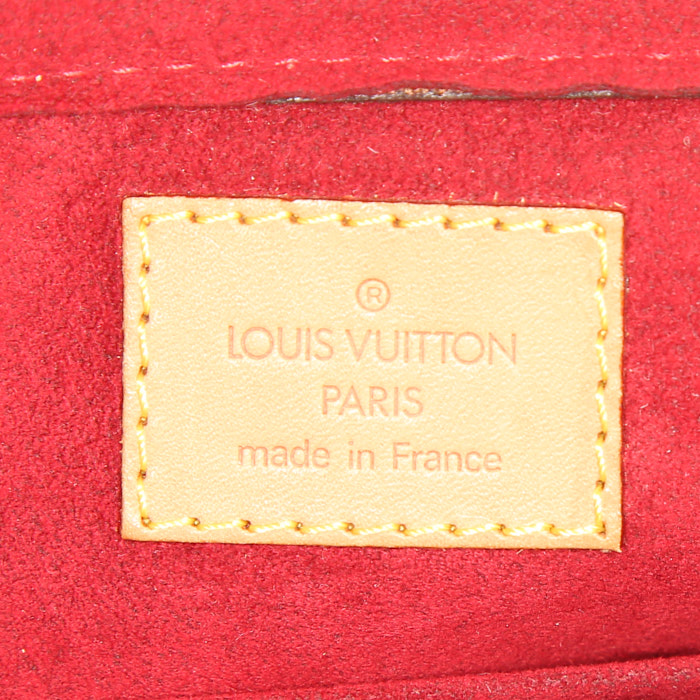 Borsa Louis Vuitton Viva-Cité modello grande in tela monogram marrone e pelle naturale - Detail D3