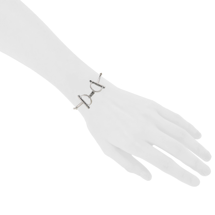 Articulated Hermès Mors 1990's bracelet in silver - Detail D1