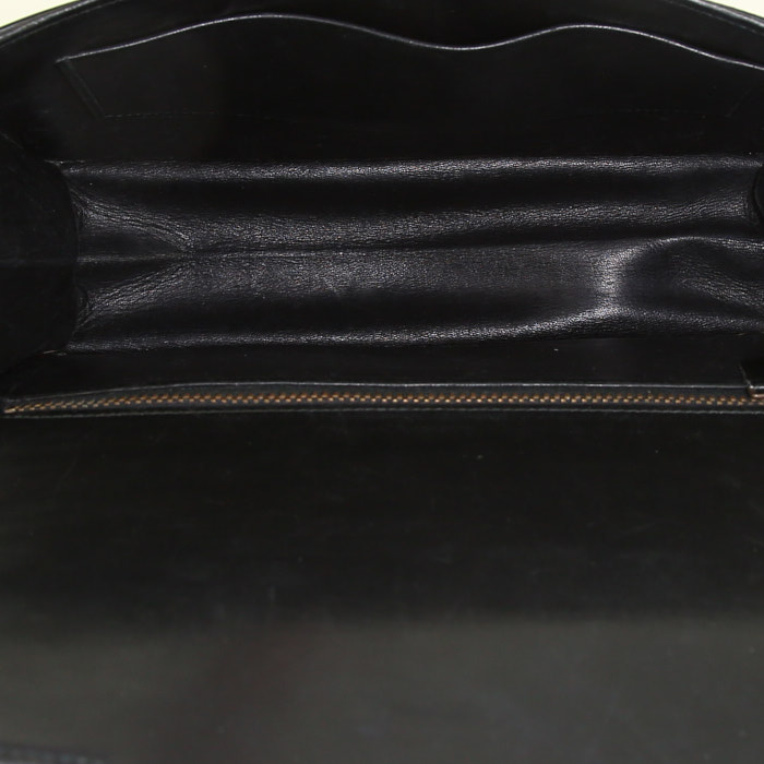 Sac porté épaule Hermès Sandrine en cuir box noir - Detail D2