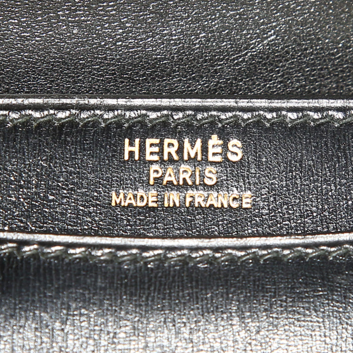 Sac porté épaule Hermès Sandrine en cuir box noir - Detail D3