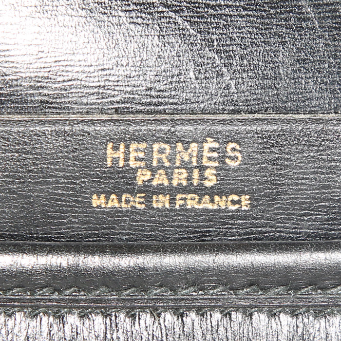 Borsa a tracolla Hermes Balle De Golf in pelle box nera - Detail D3