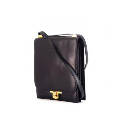 Borsa a spalla Hermès Chantilly in pelle box blu notte