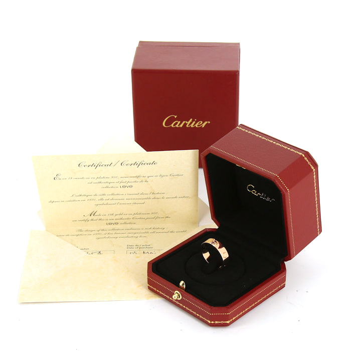 Bague Cartier Love moyen modèle en or rose - Detail D2