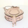 Chloé Marcie mini shoulder bag in varnished pink grained leather - Detail D4 thumbnail
