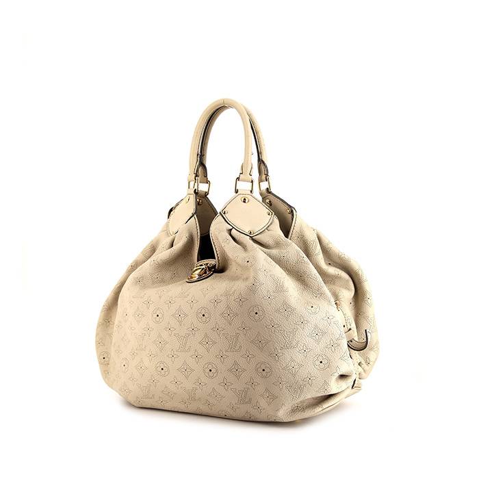 Louis Vuitton L Handbag in Brown Mahina Leather