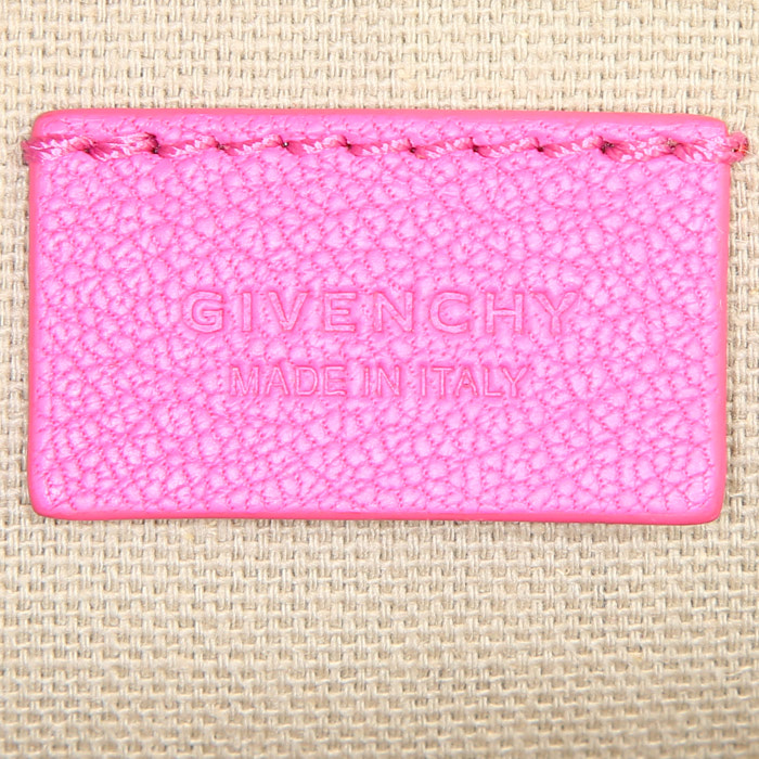 Pochette Givenchy Antigona in pelle martellata rosa - Detail D3