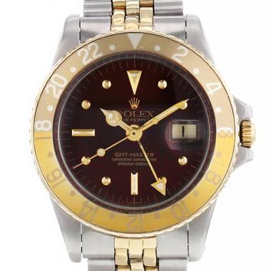 Rolex GMT-Master watch in stainless steel and 14k yellow gold Ref:  1675 Circa  1978