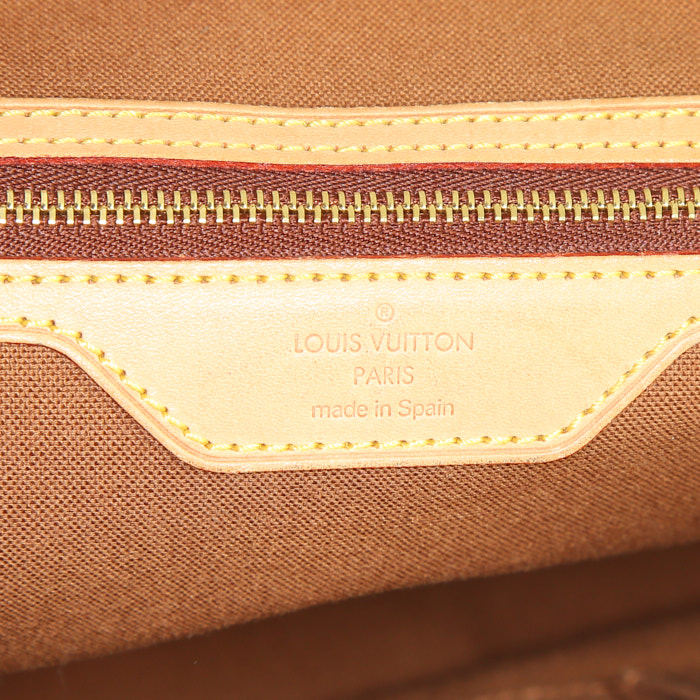 Louis Vuitton Abbesses shoulder bag in brown monogram canvas and natural leather - Detail D3