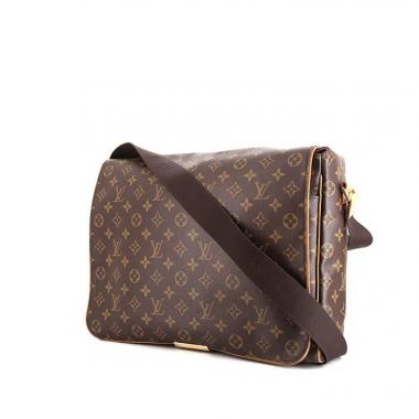 Bolso bandolera Louis Vuitton Abbesses en lona Monogram marrón y cuero natural