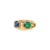 Cartier 1950's ring in yellow gold,  emerald and sapphire - 00pp thumbnail
