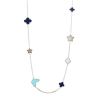 Van Cleef & Arpels Lucky Alhambra long necklace in white gold,  mother of pearl and turquoise - 00pp thumbnail