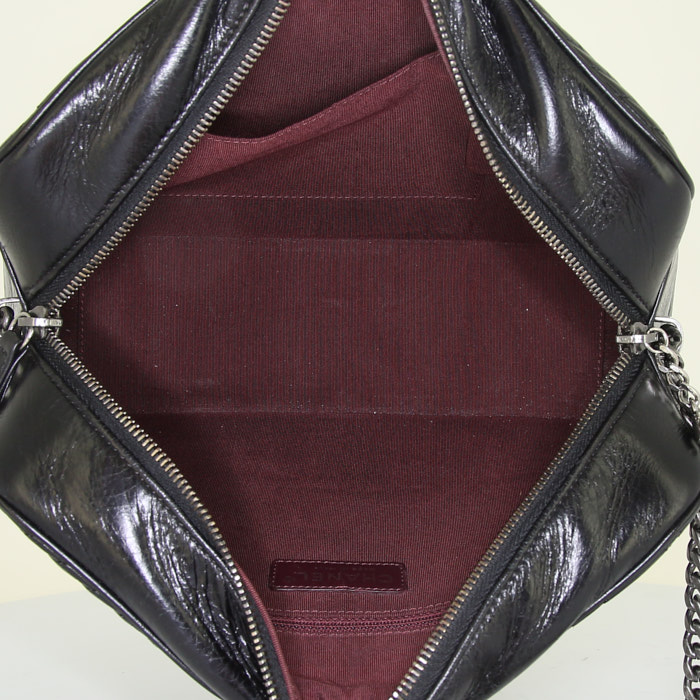Borsa a tracolla Chanel Camera in pelle trapuntata nera - Detail D2