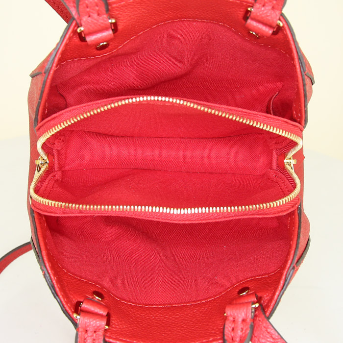 Borsa a tracolla Louis Vuitton Montaigne Nano in pelle monogram con stampa rossa - Detail D3