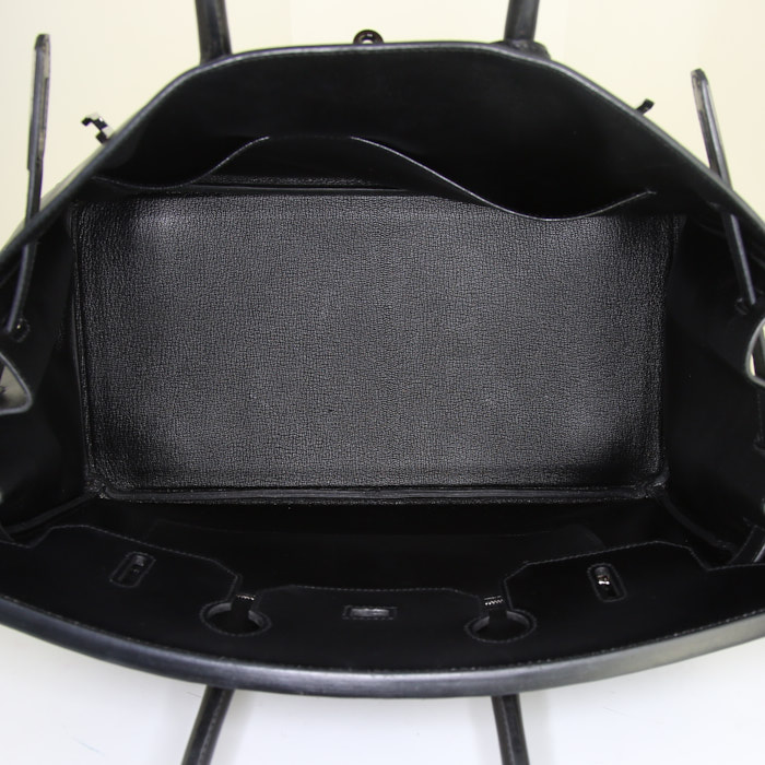 Borsa Hermes Birkin So Black 35 cm in pelle box nera - Detail D2