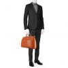 Louis Vuitton Sorbonne weekend bag in brown epi leather - Detail D1 thumbnail