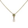 Vintage necklace in yellow gold,  emerald and diamonds and in pearl - 00pp thumbnail
