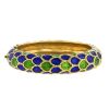 Bracelet rigide ouvrant Tiffany & Co en or jaune,  émail bleu et émail vert - 00pp thumbnail