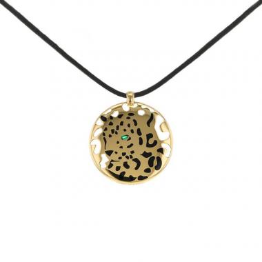 Cartier Panthère pendant in yellow gold,  enamel and tsavorites