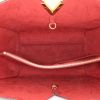 Louis Vuitton Kimono shopping bag in red leather and brown monogram canvas - Detail D2 thumbnail