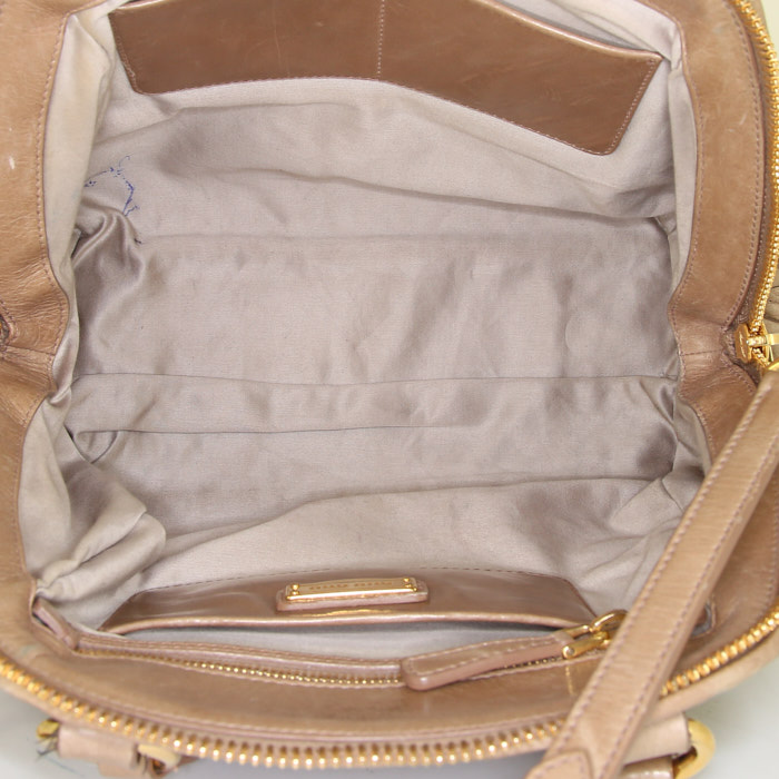 Borsa a tracolla Miu Miu Matelassé in pelle trapuntata beige - Detail D3