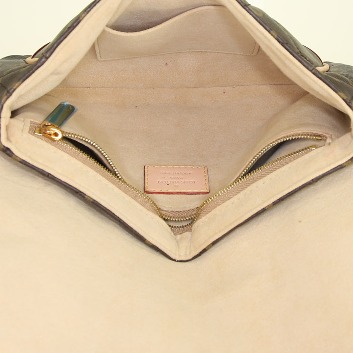 Pochette Louis Vuitton Etoile City in tela monogram marrone e pelle naturale - Detail D2