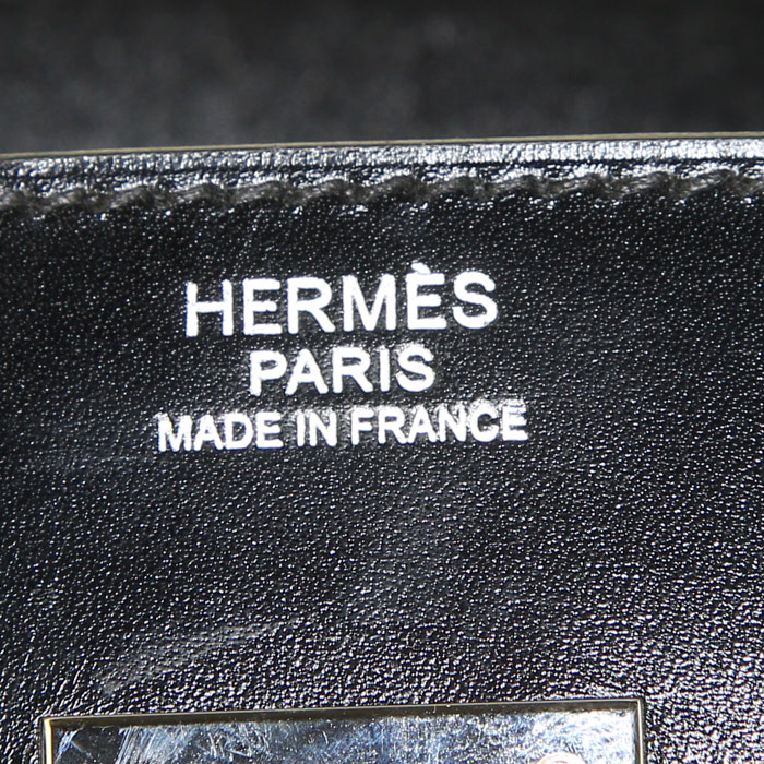 Sac Hermes Birkin 30 cm en cuir box noir - Detail D3
