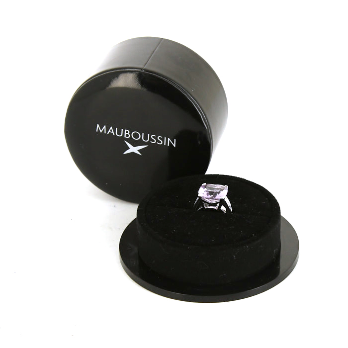 Anello Mauboussin Gueule d'Amour in oro bianco e diamanti e ametista - Detail D2