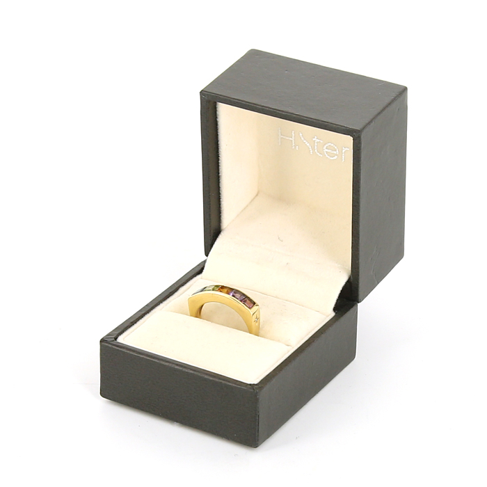 Sortija H. Stern Rainbow en oro amarillo,  piedras de colores y diamante - Detail D2