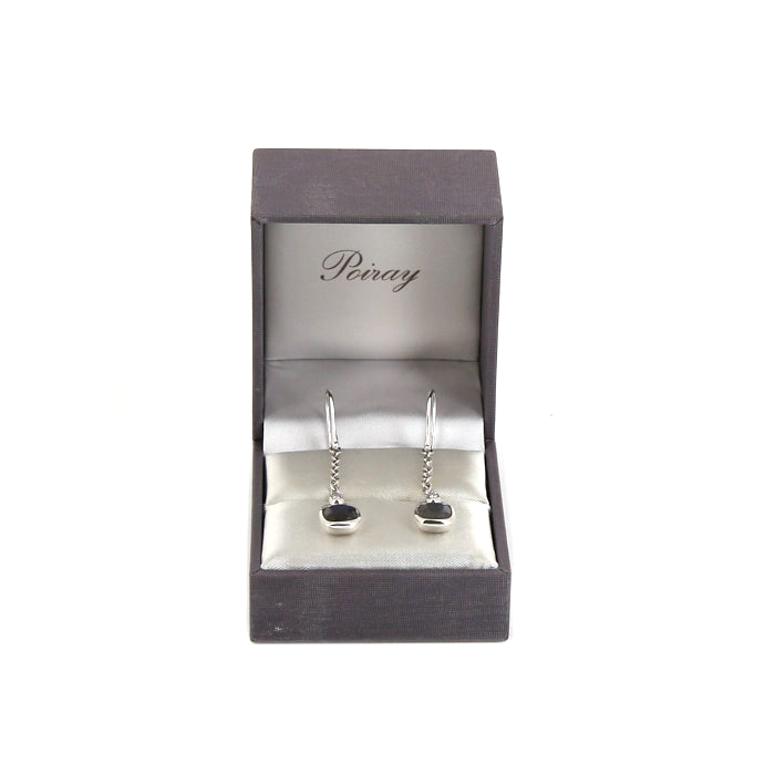 Paire de pendants d'oreilles Poiray Indrani en or blanc,  labradorite et diamants - Detail D2