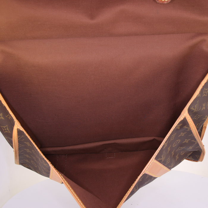 Louis Vuitton Sac de chasse weekend bag in natural leather monogram canvas - Detail D3