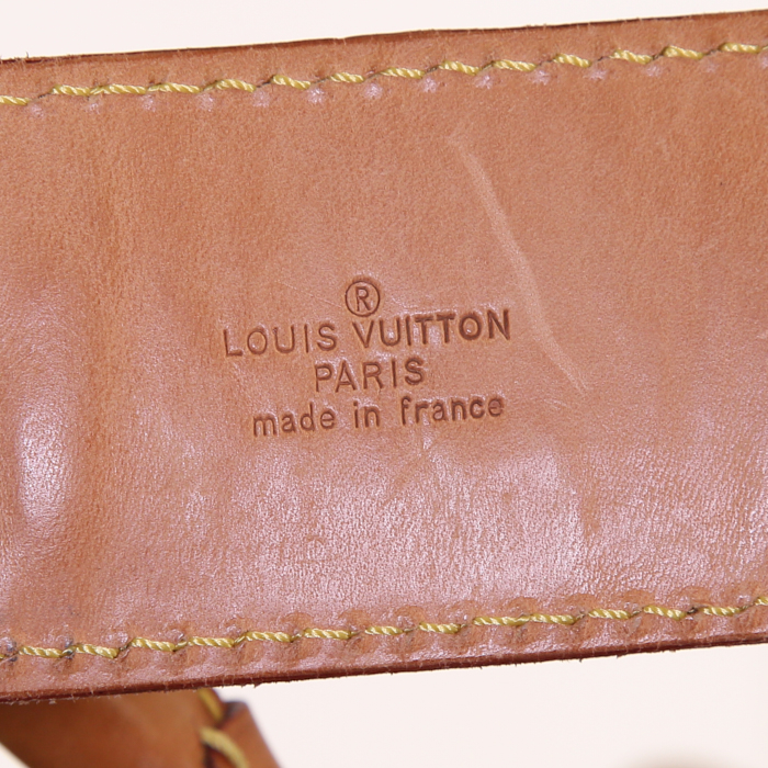Louis Vuitton Sac de chasse weekend bag in natural leather monogram canvas - Detail D4
