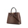 Louis Vuitton Kensington shopping bag in brown damier canvas and brown leather - 00pp thumbnail