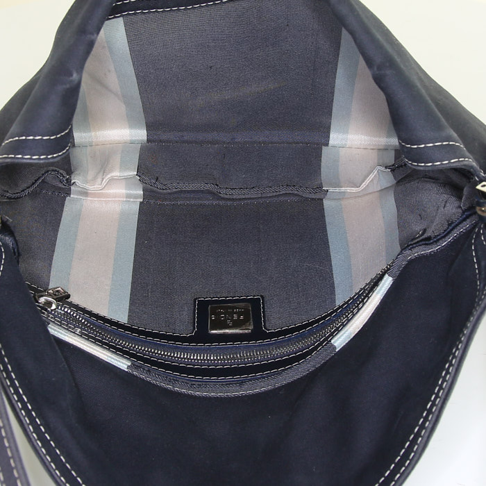 Sac à main Fendi en toile bleue - Detail D2