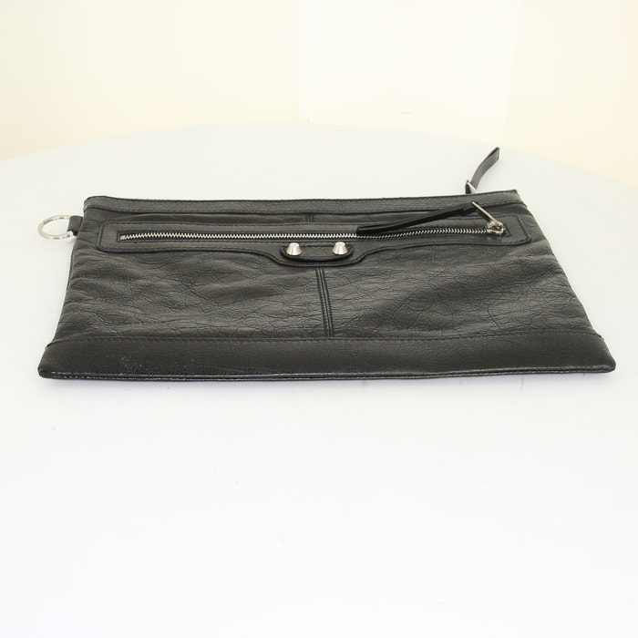 Pochette Balenciaga Clip M in pelle nera - Detail D4