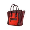 Sac à main Celine Luggage Micro petit modèle en cuir bordeaux et rouge - 00pp thumbnail