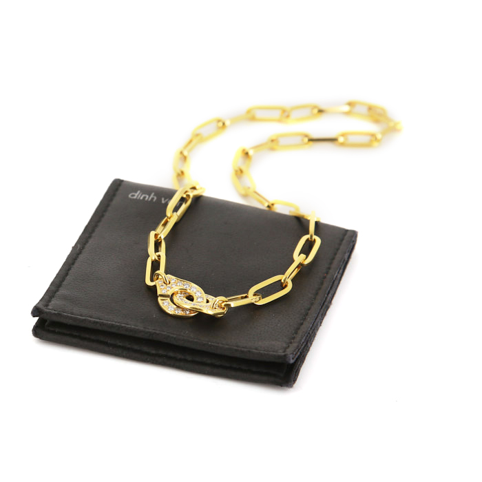 Collier Dinh Van Menottes R15 en or jaune et diamants - Detail D2