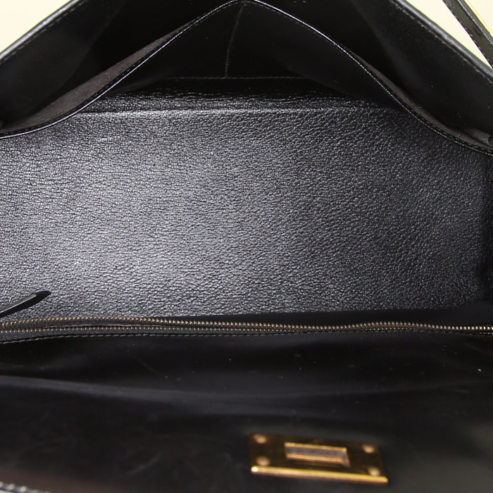 Borsa Hermes Kelly 32 cm in pelle box nera - Detail D3