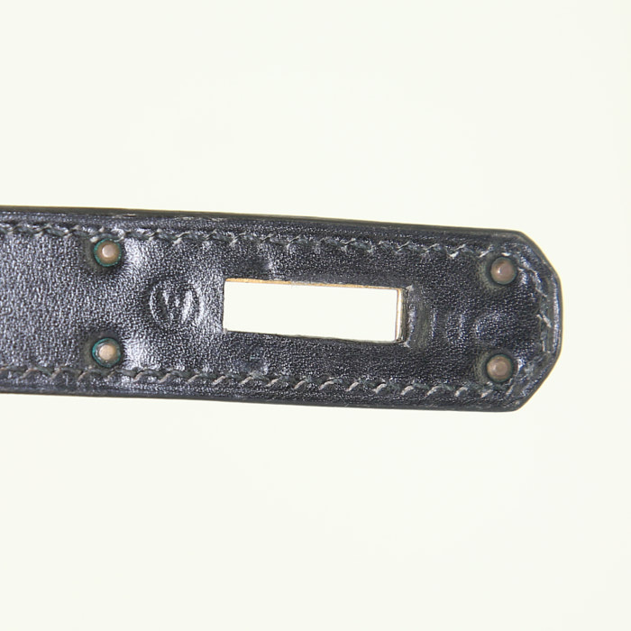Bolso de mano Hermes Kelly 32 cm en cuero box negro - Detail D5