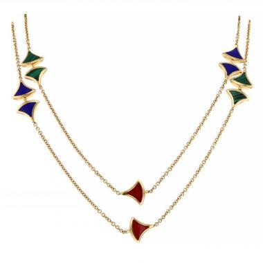 Collar Bulgari Divas' Dream en oro amarillo y piedras de colores