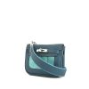 Hermès Berline small model shoulder bag in pigeon blue leather suede - 00pp thumbnail