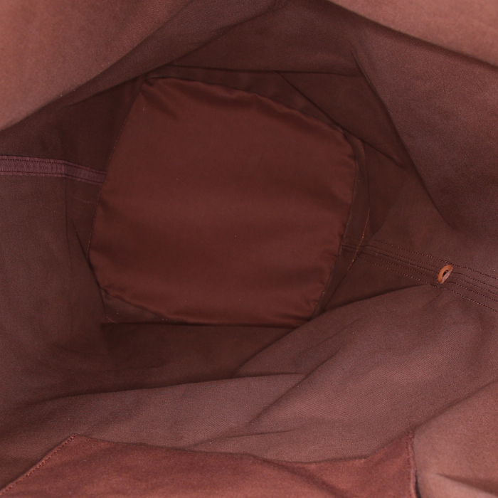 Sac Louis Vuitton America's Cup en toile monogram enduite rouge et cuir naturel - Detail D3