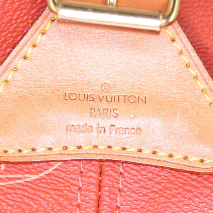 Louis Vuitton America's Cup bag in red monogram canvas and natural leather - Detail D4