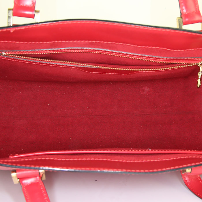Shopping bag Louis Vuitton Dupleix  in pelle Epi rossa - Detail D2