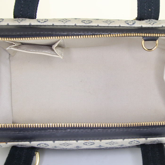 Louis Vuitton Joséphine small model handbag in grey blue monogram canvas Idylle and blue leather - Detail D2