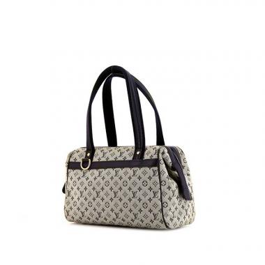 Louis Vuitton Joséphine small model handbag in grey blue monogram canvas Idylle and blue leather