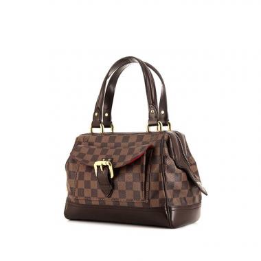 Sac à main Louis Vuitton Knightsbridge en toile damier marron et cuir glacé
