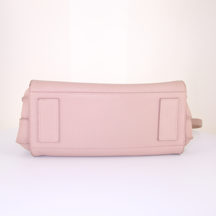 Sac à main Saint Laurent Sac de jour Souple petit modèle en cuir grainé rose - Detail D5